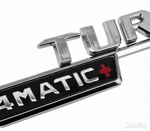 Эмблемы надпись на крылья turbo 4matic + хром