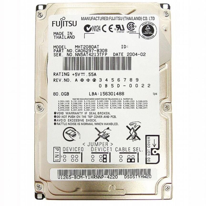 [MHT2080AH] Жесткий Диск Fujitsu 80gb Ide 2,5" Hdd Mht2080ah