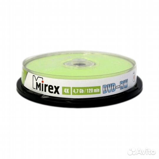 Диск DVD-RW Mirex 4.7 Gb, 4x, Cake Box (10) 1шт