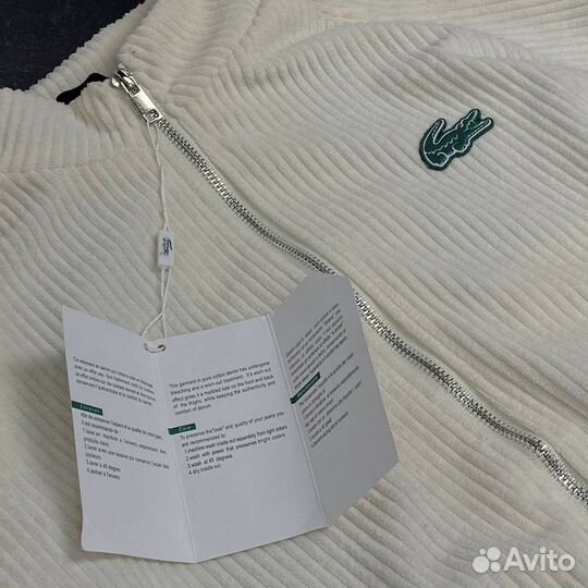 Вельветовый бомбер легкая куртка Lacoste Олд Мани