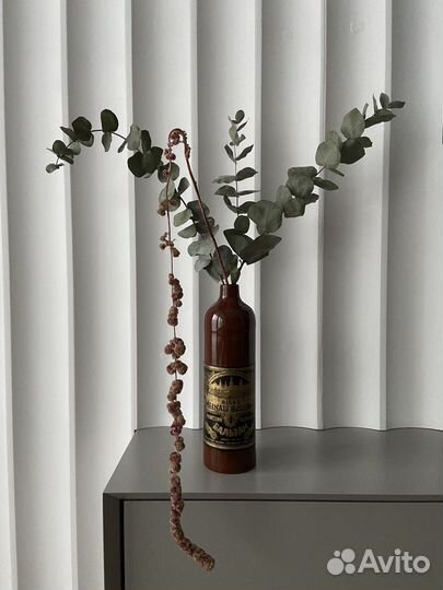 Ваза для сухоцветов, бутыль коллекционная