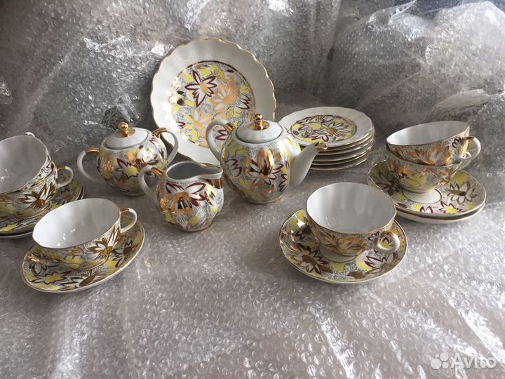 Чайный сервиз «Золотая ромашка»антикварный СССР