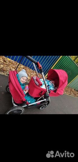 Коляска для двоих Phil Ted's + Cybex автолюлька