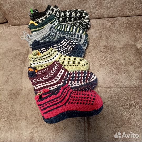 Тапочки следки вязаные ручная работа