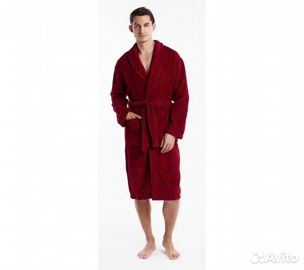 Халат махровый мужской Home One бордовый, размер 4
