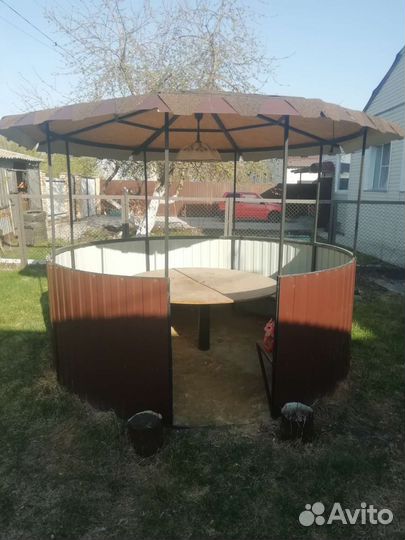 Беседка садовая из профильной трубы, круглая