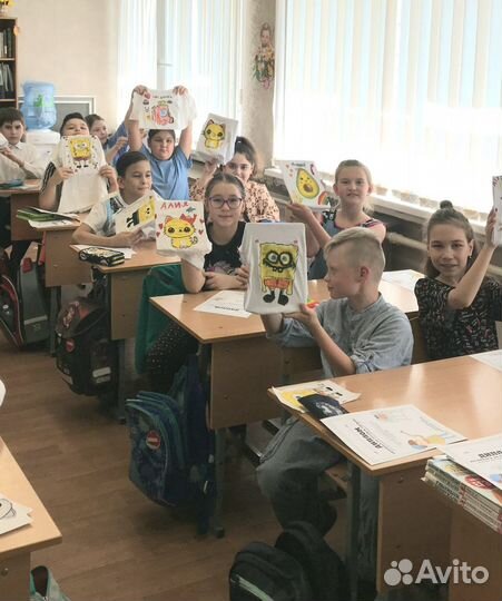 Выездной мастер-класс по росписи футболок в школу