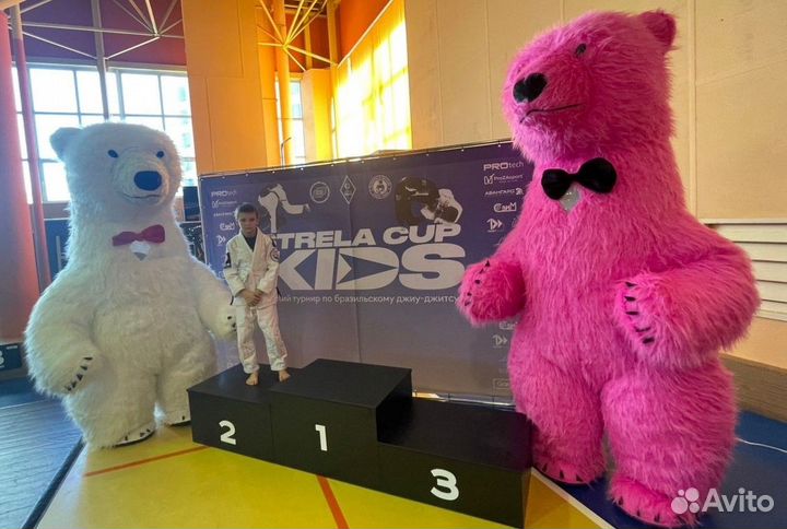 Ростовая кукла Костюм аниматора Розовый медведь