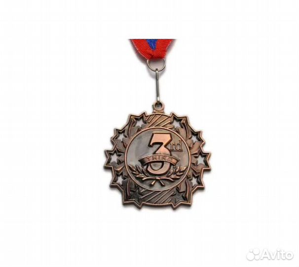 Медаль спортивная с лентой, d-60мм, 3 место, 1803