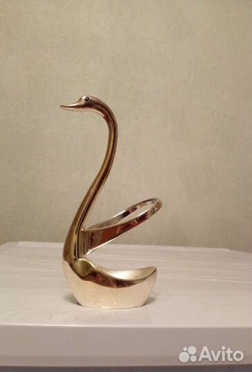 Лебедь металл золочение винтаж