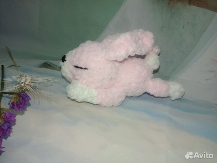 Вязаные игрушки сплюшки зайчик и лиса handmade