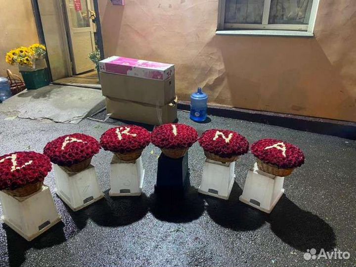 Корзина цветов доставка роза коробка Москва
