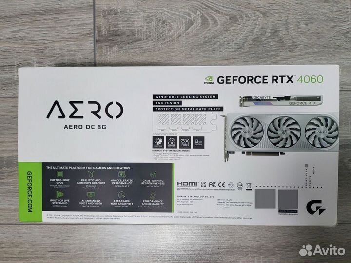 Видеокарта Gigabyte Nvidia RTX 4060 Aero OC, 8gb