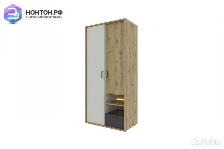 Шкаф 2-х створчатый kubo шк-90 артизан / чёрный