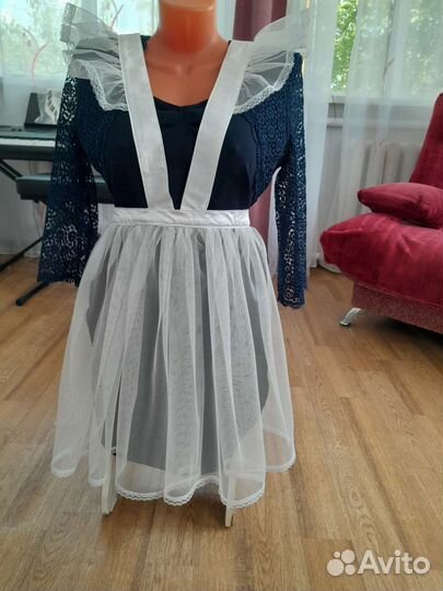 Белый школьный фартук 140