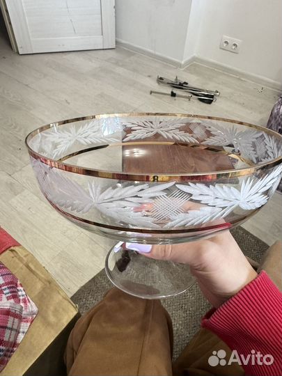 Ваза для фруктов винтаж хрусталь СССР