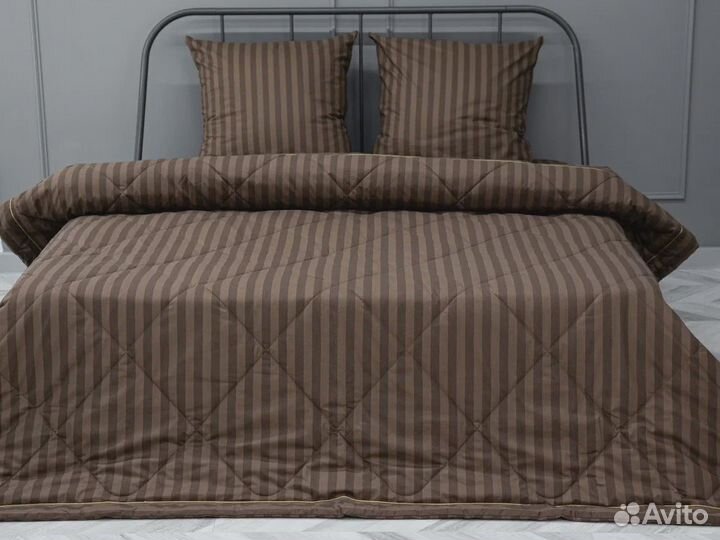 Постельное белье Страйп евро с одеялом