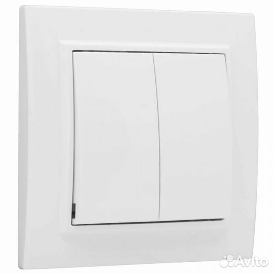 Выключатель 2 клавишный 10А белый Минск EKF