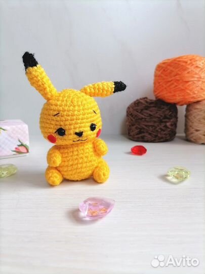 Жираф пикачу вязаные игрушки ручная работа