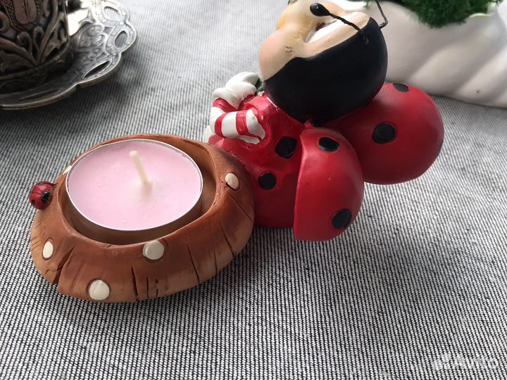 Подсвечник статуэтка «Божья коровка»