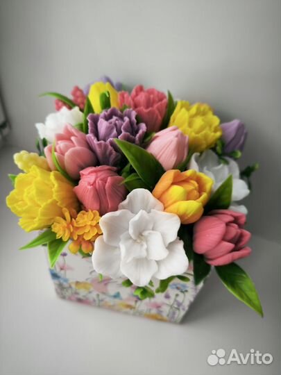 Мыльные букеты ручной работы