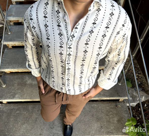 Летний костюм Рубашка+Штаны+Лофферы