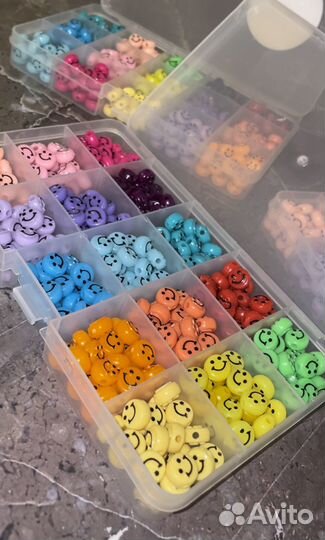 Бусины смайлики набор