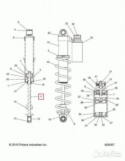 Шток амортизатора Polaris 1800654