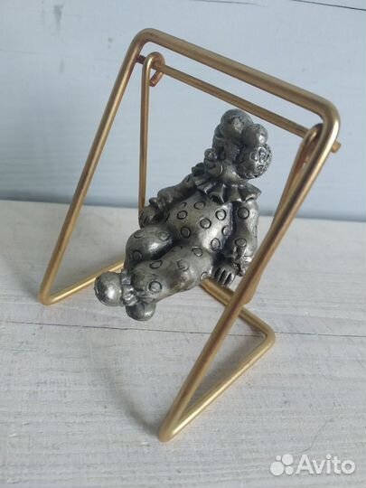 Винтажная фигурка клоун, олово США