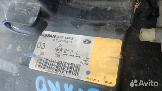 Фара левая nissan navara D40 (9NK12MR01)