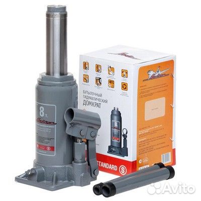 Домкрат бутылочный 8т (min-185 мм, max-365 мм) (aj