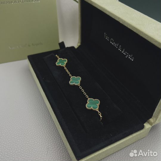 Браслет van cleef малахит 750 проба