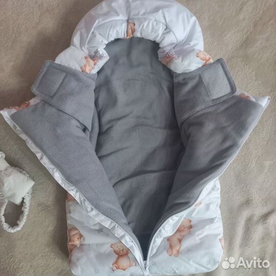 Конверт-кокон на выписку на синтепоне