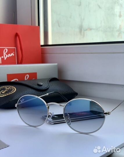 Очки ray ban oval голубые