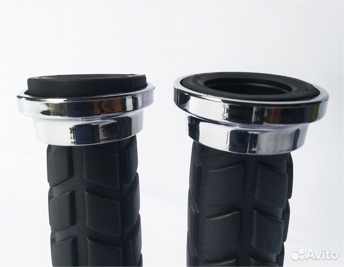 Ручка Вело руля резиновые хромированный ободок