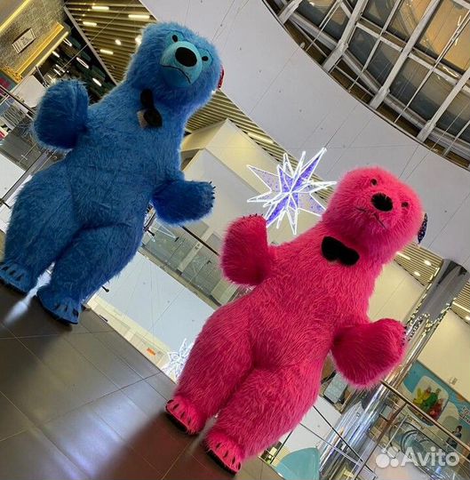 Ростовая кукла надувная Голубой мишка