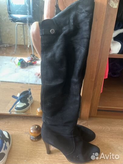 Сапоги женские натуральная замша 38