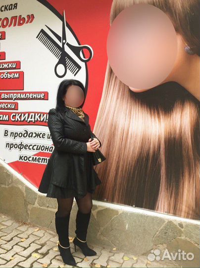 Кожаный плащ с мехом