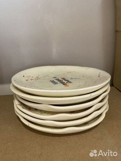 Тарелки керамические с разными надписями