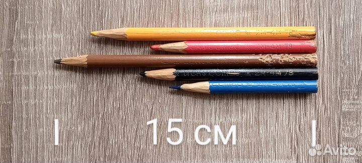 Карандаши эпохи СССР (56 штук), цветные и простые