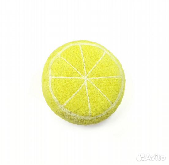 Долька лимона. Брошка из шерсти