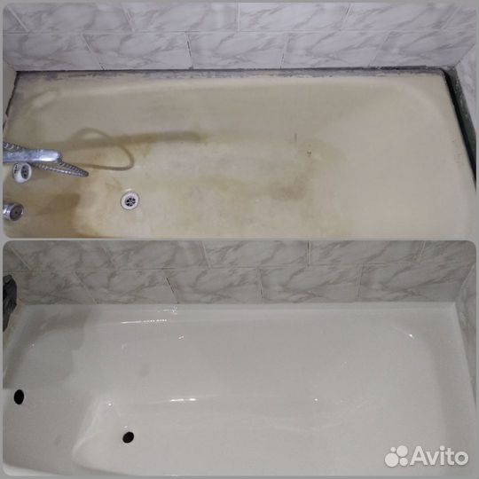 Реставрация ванн жидким акрилом /литьевым мрамором