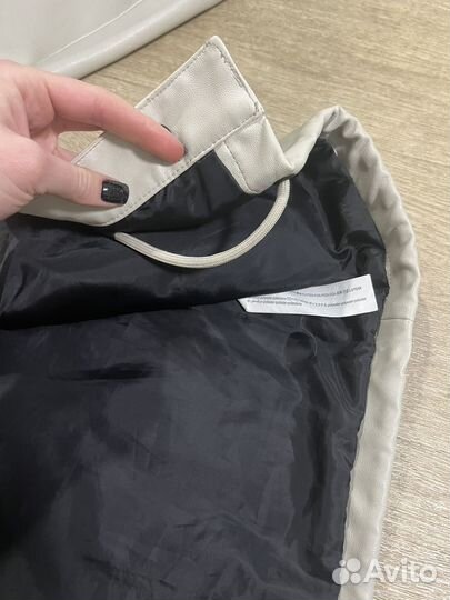 Мужской кожаный бомбер