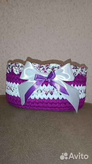 Корзина из трикотажной пряжи