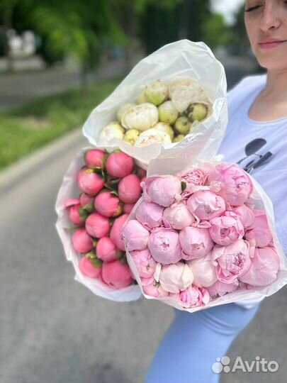 Пионы красивые доставка на день рождения маме