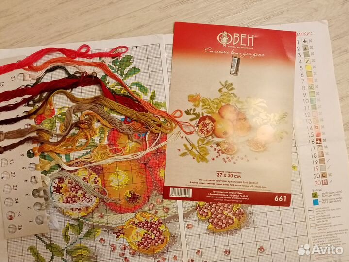 Схема для вышивания остатки от набора Овен