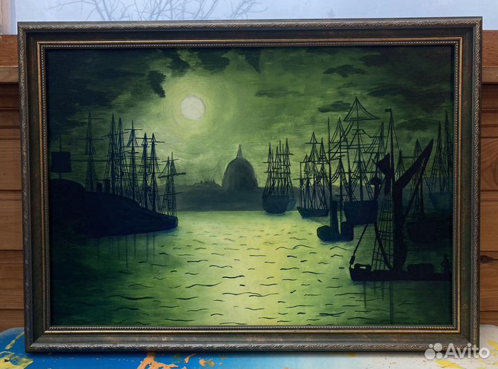 Пейзаж маслом Джон Аткинсон Гримшоу «Река Темза»