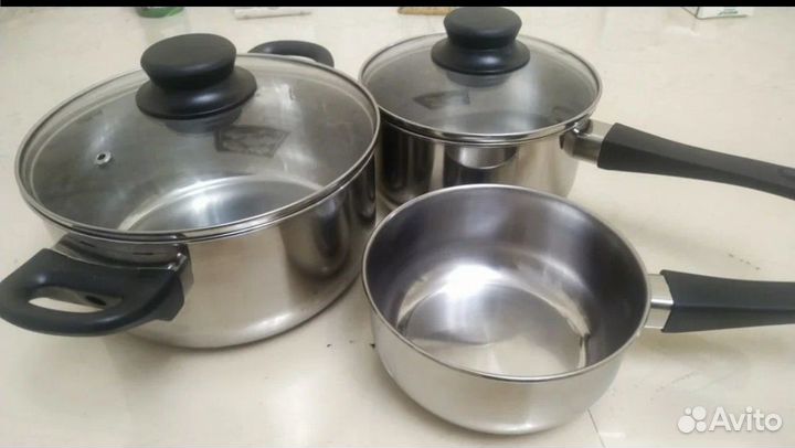 Новый набор кастрюль 5 предметов с крышками икеа