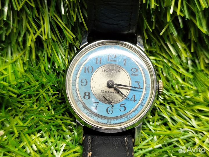 Mужскиe чacы Пoбeдa. 15 кaмнeй Cдeлaнo в Pocсии