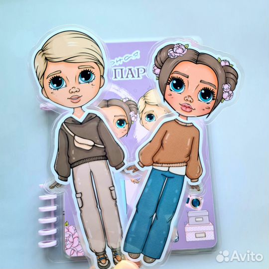 Кукла с гардеробом + книга для хранения